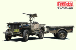 Fine Molds 82002 U.S. ARMY 1/4 Ton 4×4 Truck w/ Cal.50 & Trailer