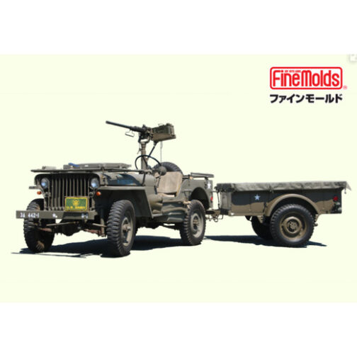 Fine Molds 82002 U.S. ARMY 1/4 Ton 4x4 Truck w/ Cal.50 & Trailer