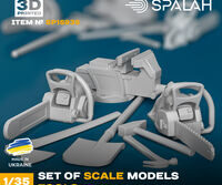 Spalah 15935 Tools (Shovel, Vice, Chainsaw With And Without Cover, Hammer, Sledgehammer And Axe)