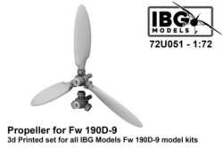 IBG 72U051 Focke-Wulf Fw-190 D family – Propeller Wooden (3D-Printed + decal / for IBG Models kits)