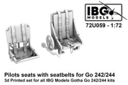 IBG 72U059 Gotha Go-242A-1 / Go-244 – Pilots Seats with Seatbelts (3D-Printed / for IBG Models kits)