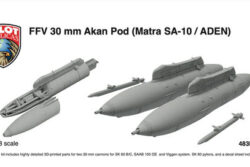 Pilot Replicas 483D015 FFV 30 mm Gun pod (Matra SA-10) for SAAB 105/SK60 & 37 Viggen