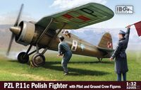 IBG 32005 PZL P.11c Polish Fighter with Pilot and Ground Crew Figures