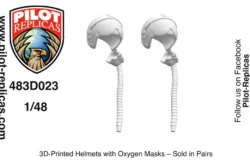 Pilot Replicas 483D023 1:48  3D-Printed Helmets with Oxygen Masks (Per paar) 