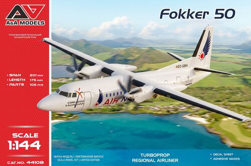 A&A Models 44108 – Fokker 50 Regional Airliner (EC-GBH) 1/144