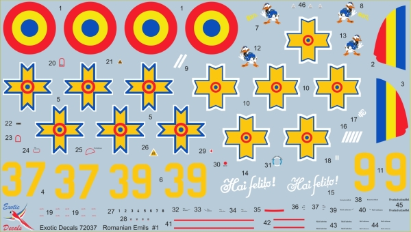 Exotic Decals ED72037 Romanian Emils #1 1/72